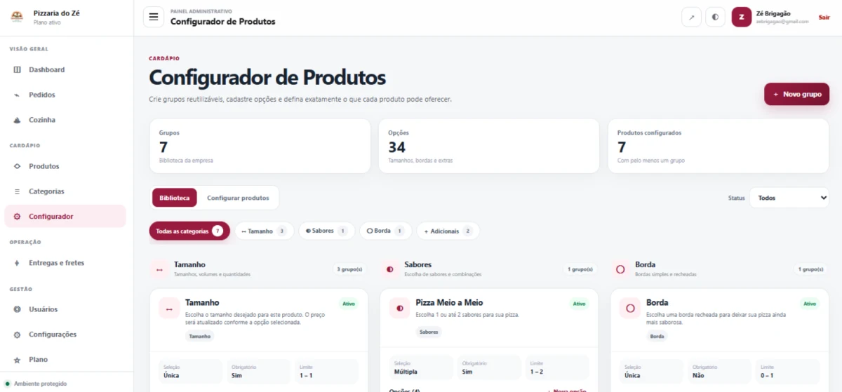 Delivery SaaS: detalhe da tela 5