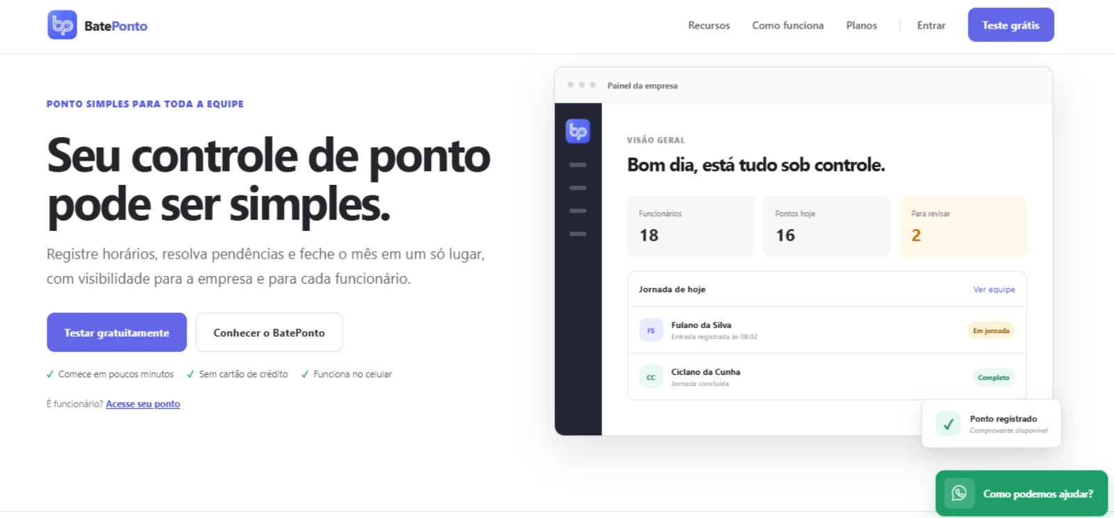 Capa do projeto BatePonto SaaS